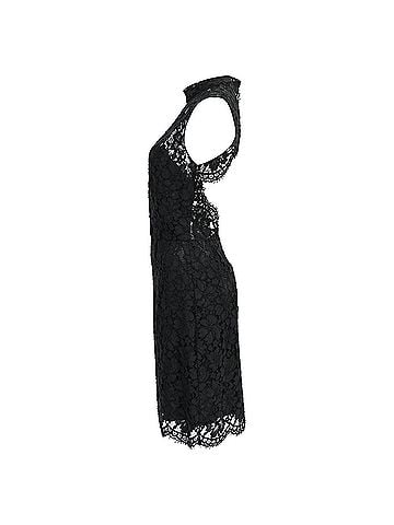 Sandro Sandro Lace Pattern Mini Dress in Black Viscose (view 2)