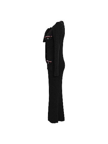 Self-Portrait Self-Portrait Knit Midi Dress in Black Cotton (view 2)