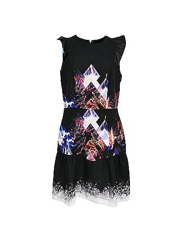 Sandro Sandro Firework-Print Mini Dress in Black Polyester (view 1)
