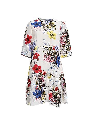 Erdem Erdem Emmie Floral-Print Mini Dress in Multicolor Silk (view 1)