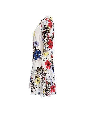 Erdem Erdem Emmie Floral-Print Mini Dress in Multicolor Silk (view 2)