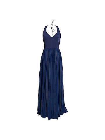 Emilio Pucci Emilio Pucci Pleated Maxi Dress in Navy Blue Silk (view 1)