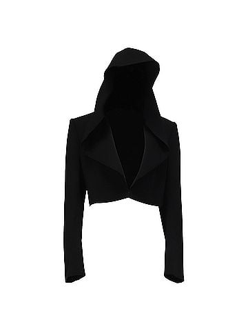 Alaïa Alaïa Hooded Bolero Jacket in Black Viscose (view 1)