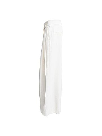 Khaite Khaite Pleated Wide-Leg Trousers in White Viscose (view 2)