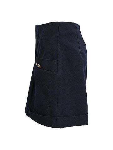 Sandro Sandro Twill High Waist Shorts in Navy Blue Polyester (view 2)