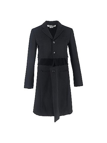 Comme des Garçons Comme Des Garçons Panelled Single-Breasted Coat in Black Wool (view 1)