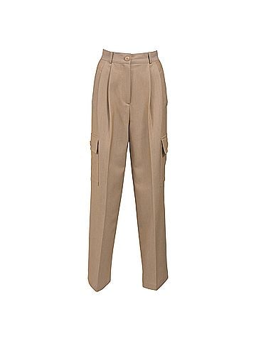 The Frankie Shop The Frankie Shop Cargo Trousers in Beige Polyester (view 1)