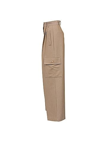 The Frankie Shop The Frankie Shop Cargo Trousers in Beige Polyester (view 2)