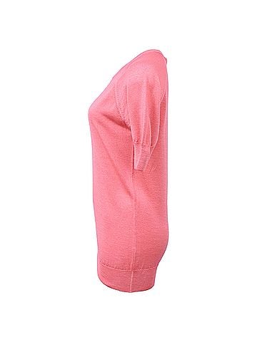 Prada Prada Knitted Short Sleeve Sweater in Pink Cotton (view 2)