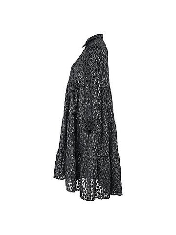 Maje Maje Rolly Tiered Mini Dress in Black Polyester (view 2)