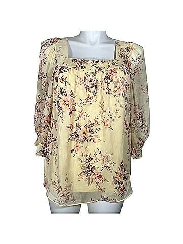 Lauren Conrad Flowy Chiffon Floral Summer 3/4 Sleeve T-Shirt (view 1)