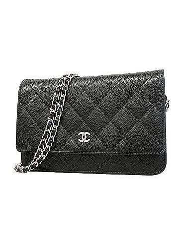 Chanel Chanel Matelassé Chain Shoulder Wallet, Caviar Leather, Black, Women's (view 1)