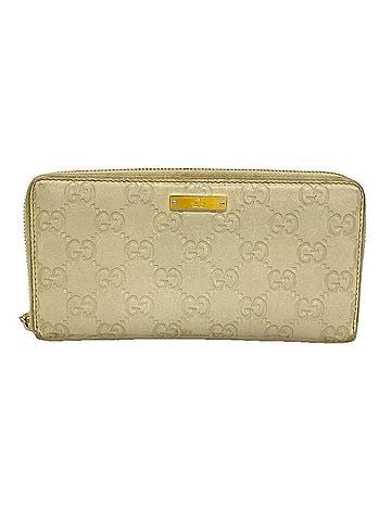 Gucci Gucci long wallet, Guccissima pattern, 112724, leather, beige, women's. (view 1)