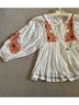 Floreat 100% Rayon White Orange Blouse Size XS - photo 4