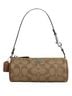 Coach 100% Coated Canvas 100% Leather Solid Brown Tan Leather Shoulder Bag One size - photo 1