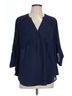 Torrid 100% Polyester Blue Torrid 3/4 Sleeve Blouse Size L - photo 1