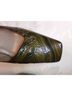 Bellini 100% Patent Leather Camo Green Black Heels Size 8 - photo 7