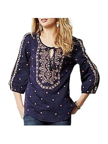 Vanessa Virginia boho 3/4 Sleeve Blouse (view 1)