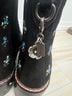 Coach 100% Leather Floral Black Ankle Boots Size 5 - photo 6