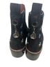 Coach 100% Leather Floral Black Ankle Boots Size 5 - photo 2