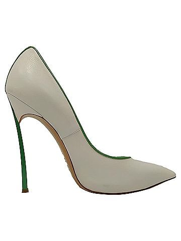 Casadei Casadei Blade Heel Pumps in White Calfskin Leather (view 1)