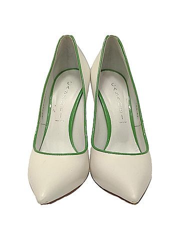 Casadei Casadei Blade Heel Pumps in White Calfskin Leather (view 2)