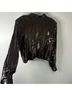 Express 95% Polyester 5% Spandex 100% Polyester Black Long Sleeve Blouse Size L - photo 8
