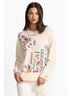 Johnny Was Ivory Pink Blue Pullover Sweater Size L - photo 5