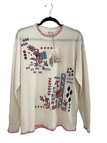 Johnny Was Ginnie Drop Shoulder Crewneck Pullover Sweater (view 1)