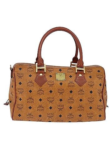 MCM Visetos Logogramme Leather Brown Leather Handbag (view 1)