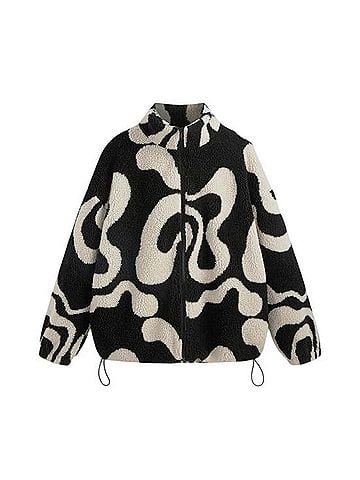 Cider OVERSIZED PRINTED FLEECE ZIP UP JACKET Jacket (view 1)