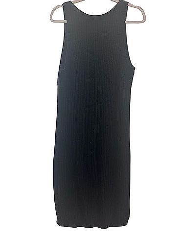Banana Republic Classic Black Ribbed Sweater Tank Dress Casual Dress (view 2)