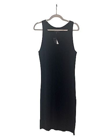 Banana Republic Classic Black Ribbed Sweater Tank Dress Casual Dress (view 1)