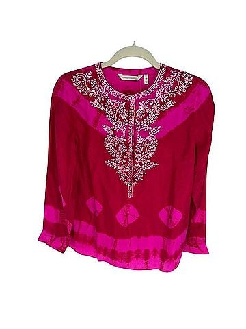 Soft Surroundings Hibiscus Lagoon Pullover Long Sleeve Blouse (view 1)