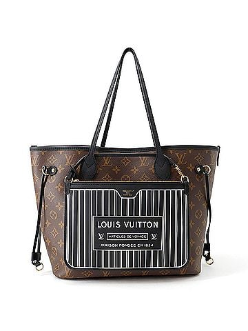 Louis Vuitton Louis Vuitton Tote Bag, Monogram Grain Leather, Neverfull Inside Out MM M28351, Reversible, Black. Handbag for Women. LOUIS VUITTON (view 1)
