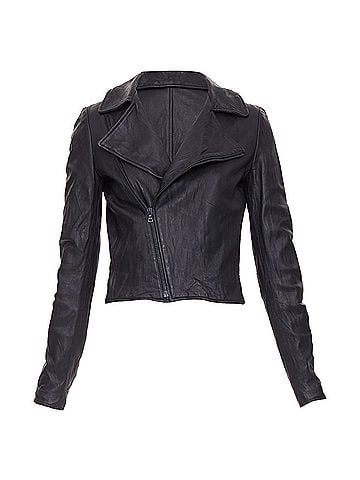The Row The Row crinkled leather minimal biker jacket (view 1)