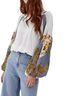 Free People Floral White Blue Long Sleeve T-Shirt Size S - photo 1
