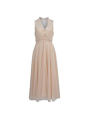 Sandro Sandro Paris Cassy Midi Dress in Pink Polyester (view 1)