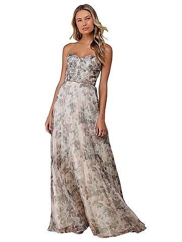 Lulus Most Beautiful Day Ivory Multi Floral Print Organza Dress Cocktail Dress (view 1)