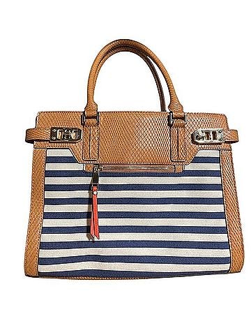 Aldo Striped Canvas &amp; Faux Leather Tote Bag Tote (view 1)