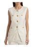 Veronica Beard 53% Linen 29% Polyester 16% Viscose 2% Elastane 100% Polyester Solid White Vest Size 8 - photo 1