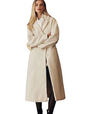 Anthropologie Maeve Tailored Boucle Long Coat Coat (view 1)