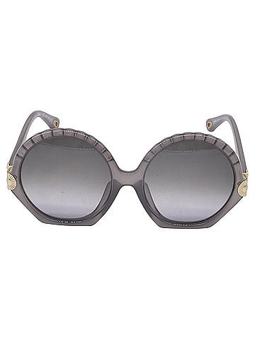 Chloé Chloé Vera Seashell Round Sunglasses in Grey Acetate (view 1)