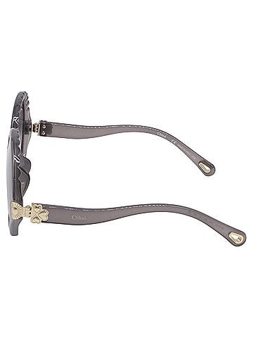 Chloé Chloé Vera Seashell Round Sunglasses in Grey Acetate (view 2)