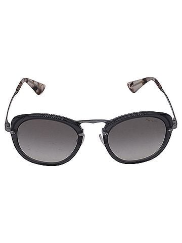 Prada Prada Catwalk SPR58U Oval Sunglasses in Grey Metal (view 1)