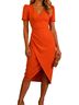 Express Solid Orange Cocktail Dress Size L - photo 1