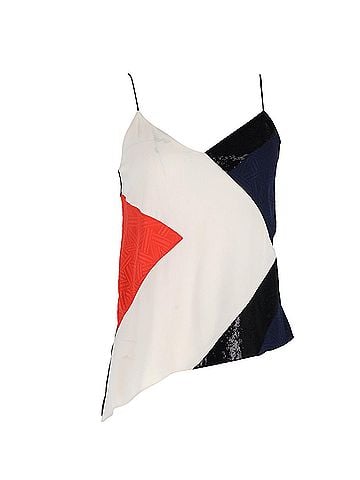Diane von Furstenberg Diane Von Furstenberg Colorblock Sequined Tank Top in Multicolor Silk (view 1)