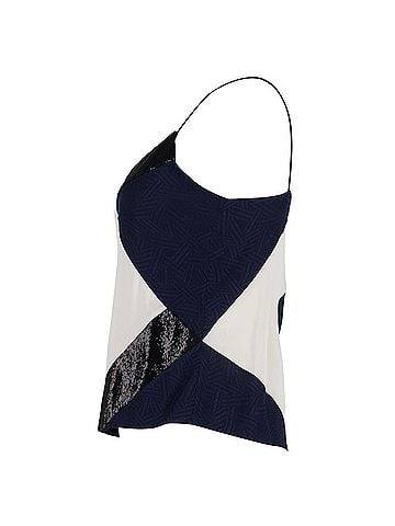 Diane von Furstenberg Diane Von Furstenberg Colorblock Sequined Tank Top in Multicolor Silk (view 2)