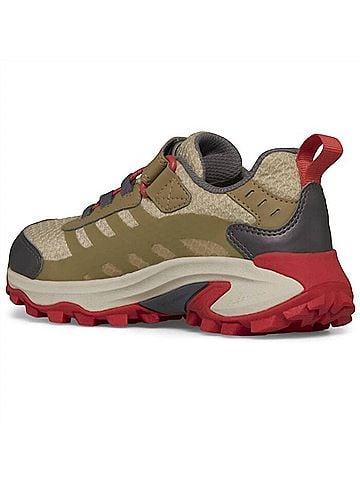 Merrell Kid's Moab Speed 2 Low Sneakers in Multi Beige (Beige / Red / Dark Gray) (view 2)