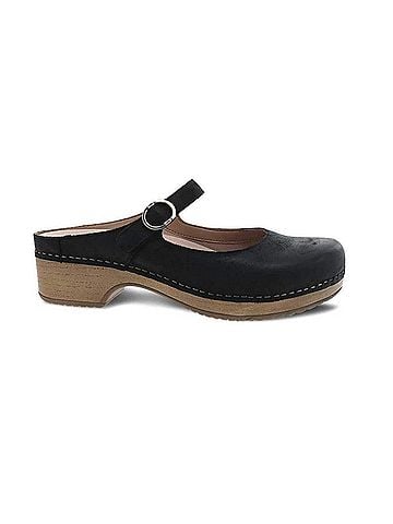 Dansko Women's Bria Leather Mule in Black (view 1)